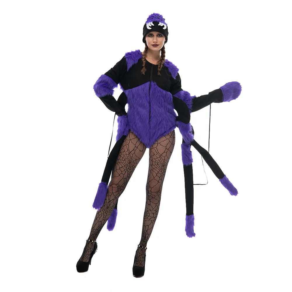 Body Araignée Violet Duveteux avec Chapeau Femme – photo 4