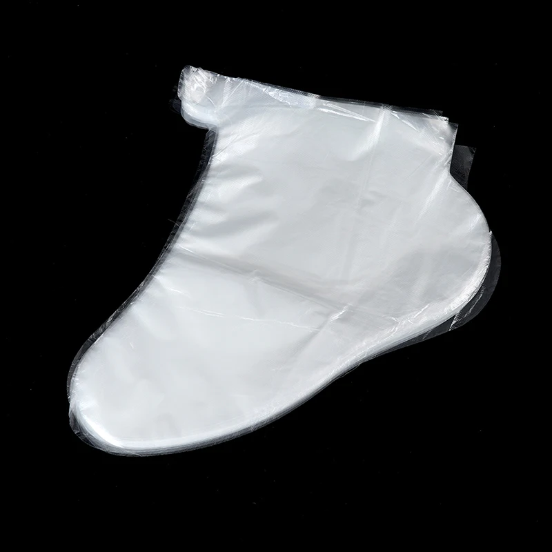 100pcs Clear Disposable Exfoliating Plastic Foot Mask Bath Liner Foot Pedicure Spa Wax Cover Bag Sock view 6