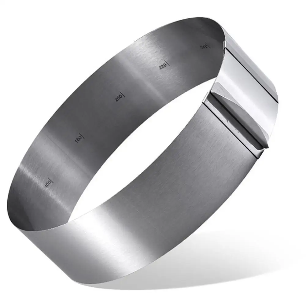 430 Stainless Steel 6-30cm Telescopic Mousse Ring Rustproof With Scale 6cm 8.5cm 12cm 15cm Heightened Baking Cake Ring