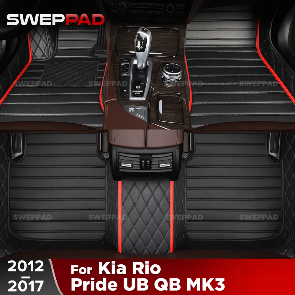 For Kia Rio / Pride UB QB MK3 2012–2017 16 Car Floor Mats All Weather Carpet Cover Floor Liners Interior Protector Accessories
