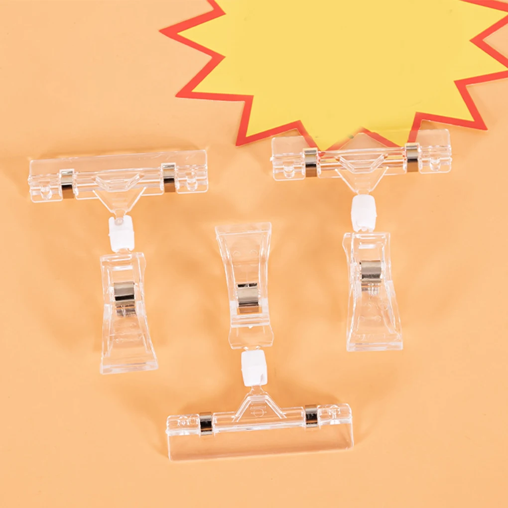 

20pieces Practical Clear Sign Holder Clip For Wide Application Convenient Transparent Plastic Clip