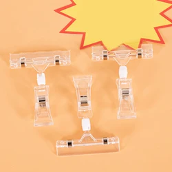 20pieces Practical Clear Sign Holder Clip For Wide Application Convenient Transparent Plastic Clip