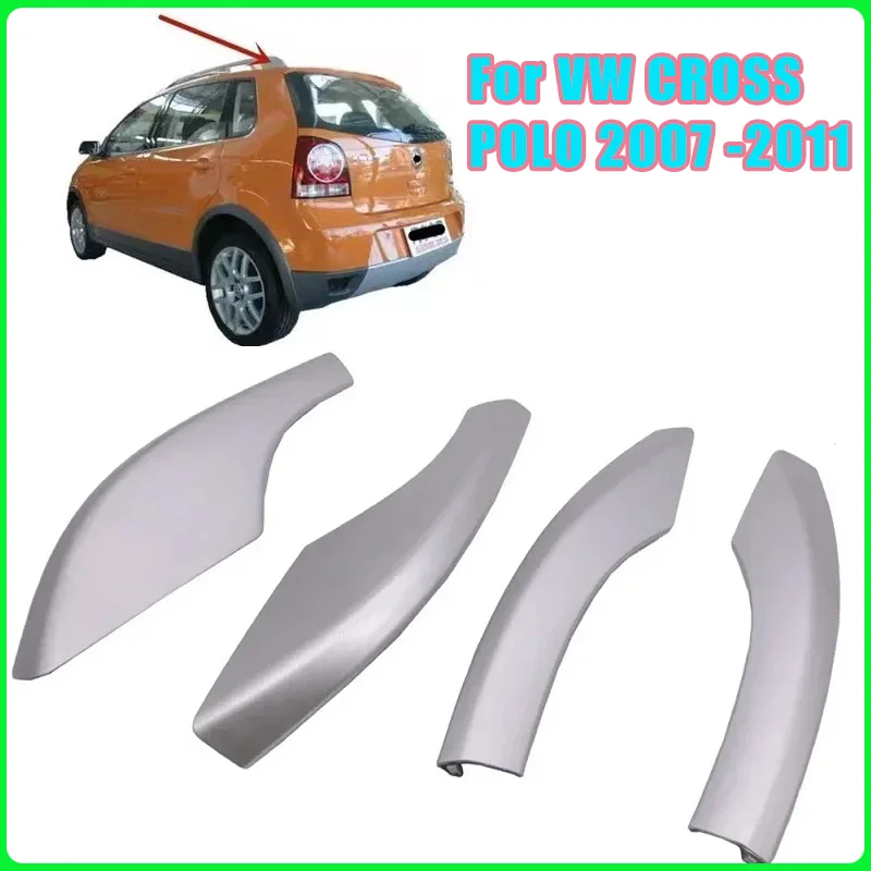 ل VW كروس بولو 2007 2008 2009 2010 2011 حامل سقفي غطاء الجبهة الخلفية اليسار اليمين سقف الأمتعة بار السكك الحديدية نهاية قذيفة غطاء Plasitc
