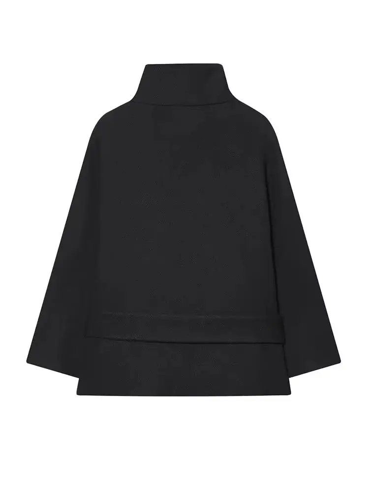 HH レディース 2025 冬新作 ファッション 多機能 スタック装飾 ウール ショートコート 女性らしい気質 ハイカラー ベルト付きジャケット