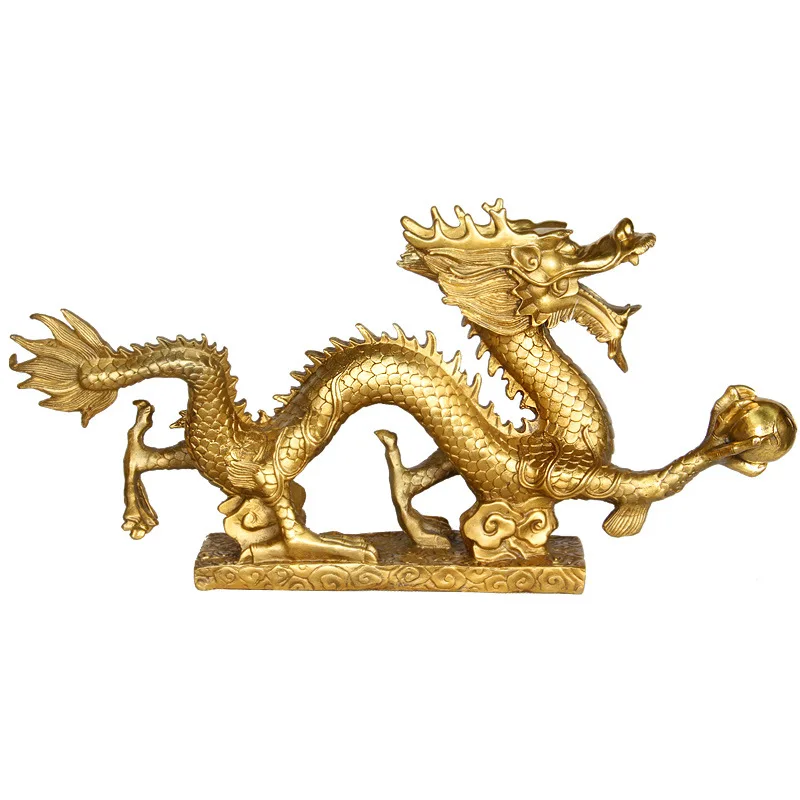 

Gifts Handmade Pure Copper Chinese Dragon Lucky Feng Shui Ornaments Car Decoration Office Home Decor China Zodiac Tea Pet