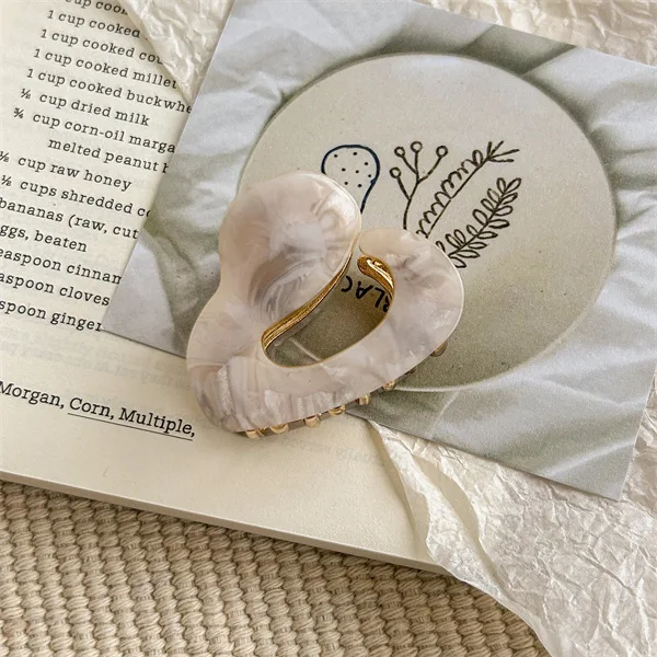 غير النظامية على شكل حمض الخليك مشبك شعر مقاطع للنساء الفتيات بسيطة الفرنسية أنيقة الجزء الخلفي من الرأس القرش كليب ذيل حصان أغطية الرأس جديد #6