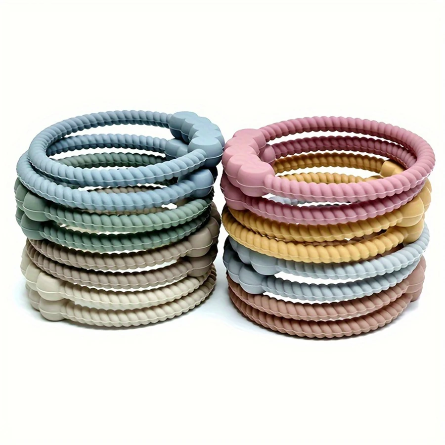 2025 جديد الطفل عضاضة شكل دائري سيليكون عضاضة ألعاب التسنين الأطفال الحسية لغز ألعاب التسنين #5