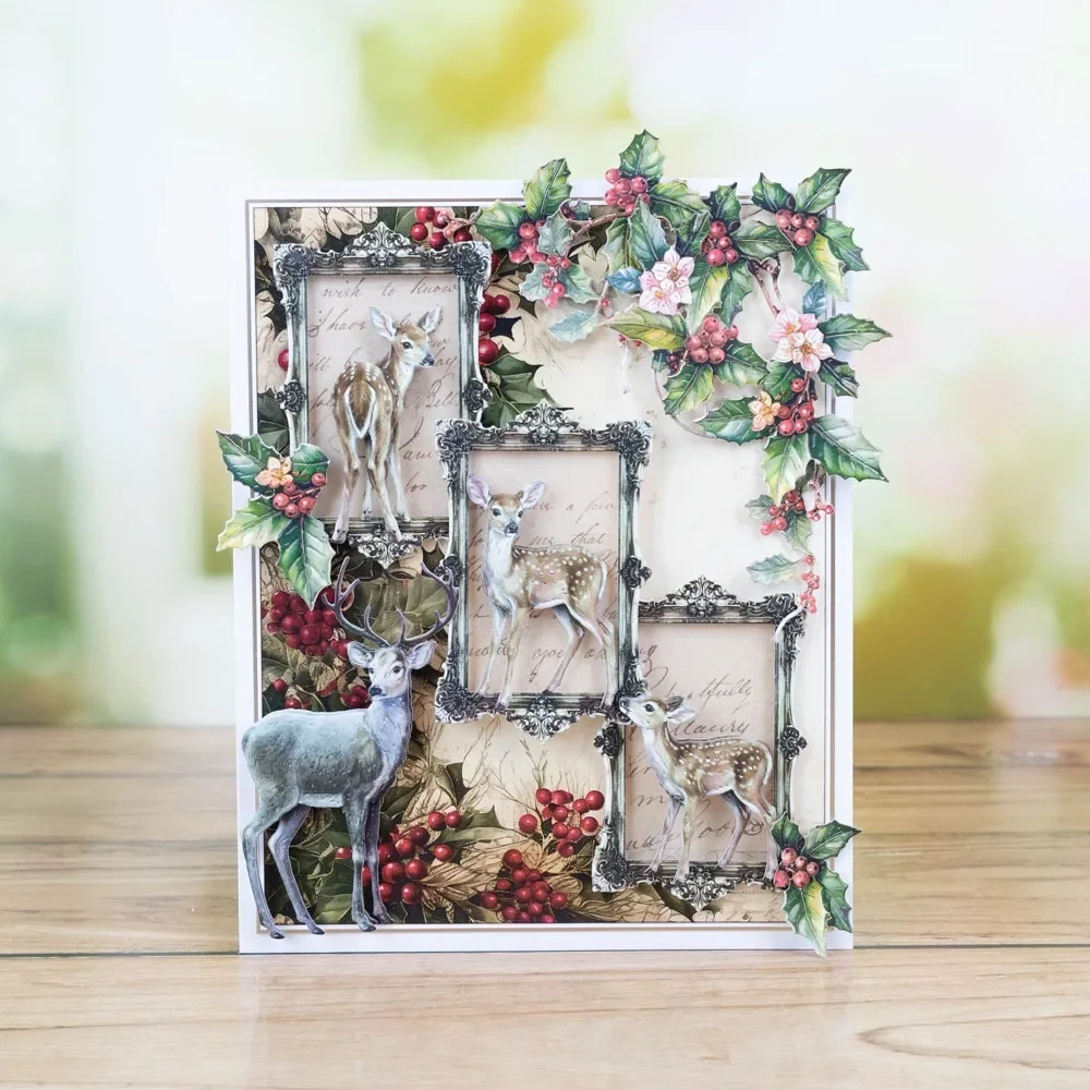 Holly-Day Cheer Picture Perfect Metal Cutting Dies for DIY Scrap Booking Crafts Dies Cut Stencils Maker Photo Album Template