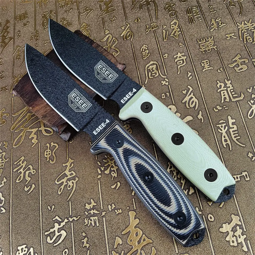 ESEE-4 Tactical Fixed Blade Knife S35VN Stonewashed Blade Two-color G10 Handle with Kydex Sheath Outdoor Survival Knife