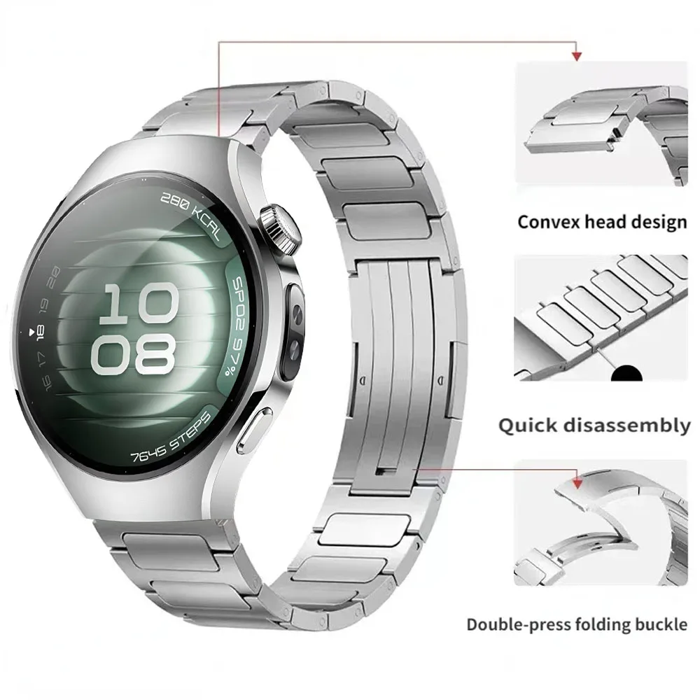 22mm Titanium Alloy Strap for Huawei Watch 5 4/GT5 4 3 2 Pro Garmin Forerunner 970 965 Bracelet Band Amazfit GTR 4/3 Pro/Balance