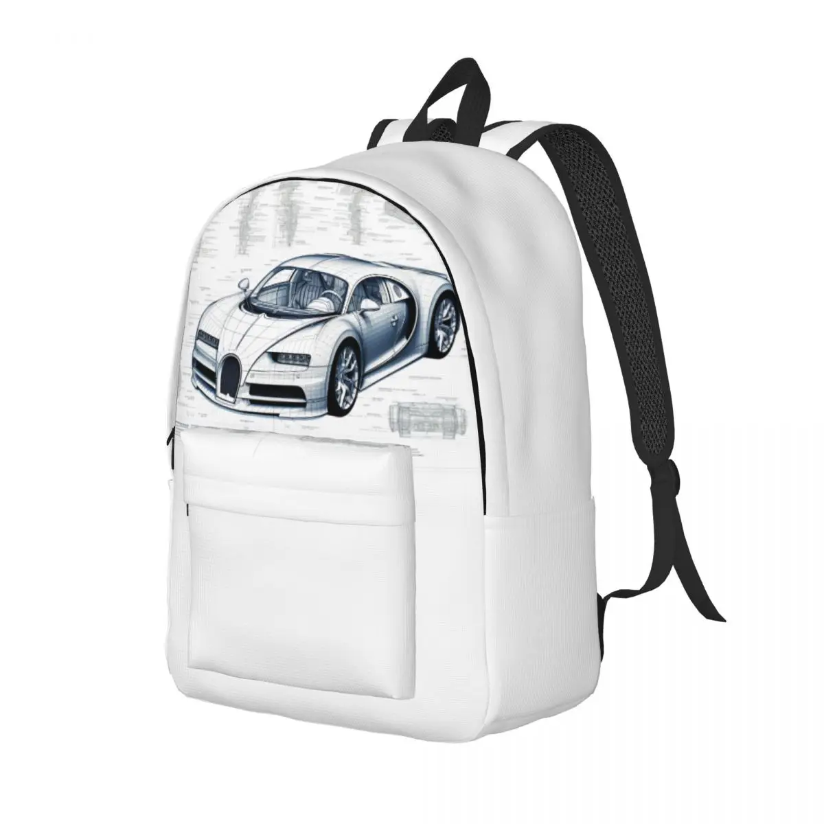 Sports Car Canvas Backpacks Sketch Style Drawings Fashion Bag Primary School Backpack Big Bags