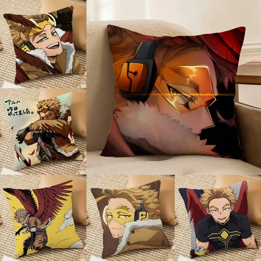 Funda de almohada Anime M-My Hero A-Academia H-Hawks, sofá cama con cremallera Invisible antipolvo