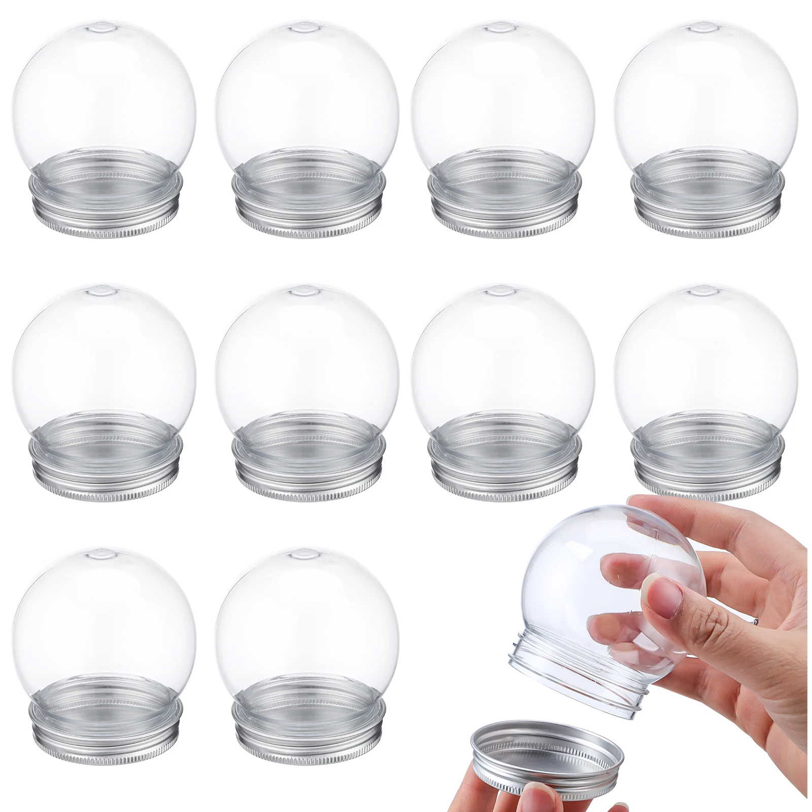 

10Pcs Plastic Ball Candy Bottle 150Ml High Transparent DIY Globe Craft Empty Snow Globe Making Kit for Christmas Decor