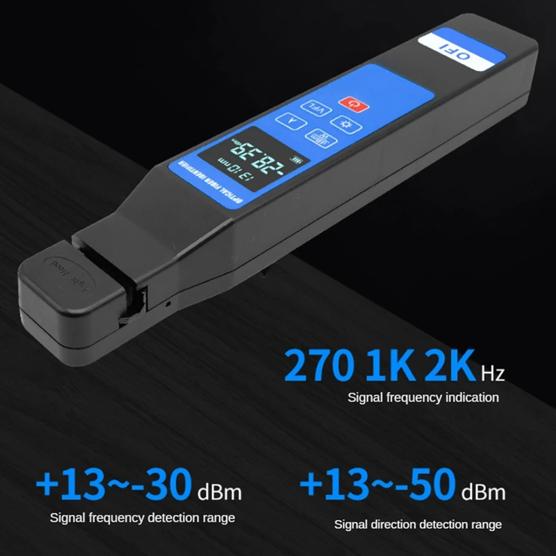 Identificador de fibra óptica, VFL integrado de 10Mw y medidor de potencia óptica, herramienta FTTH con funciones OPM -50-+26Db
