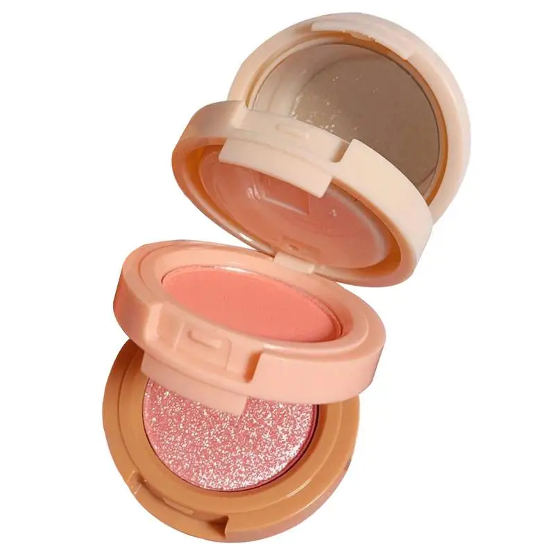 3 In 1 Gezicht Mineraal Blush Gebakken Poederpalet Glinstert Matte Blushes Poeder Gezichtscontouren Schaduw Pigment Blusher Kosmetica