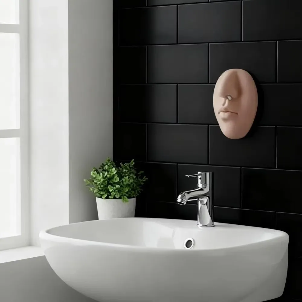 New Nose Shape Dispenser Wall-Mounted Simulation Bathroom Hand Soap Holder Refillable Silicone Soap Liquid Squeeze Dispenser