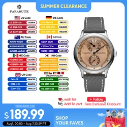 FARASUTE Manual Mechanical Men's Watch Seagull Movement Sappnt Sapphire Crystal Business Waterproof Regulateur Men Watch Reloj