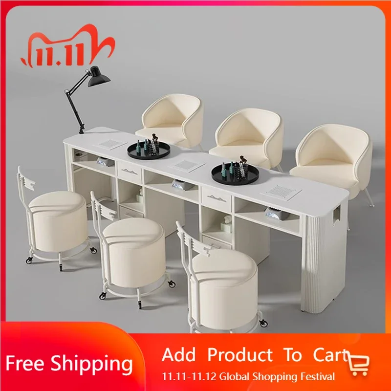 

Minimalist European Nail Table Vacuum Cleaner Designer Reception Nail Table Storage Replica Scrivania Unghie Trendy Furniture