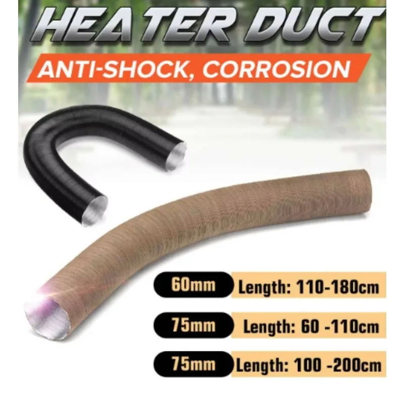 25/42/60/75mm de diâmetro 100-500cm aquecedor de estacionamento diesel duto mangueira preta para webasto eberspacher aquecedor carro campista