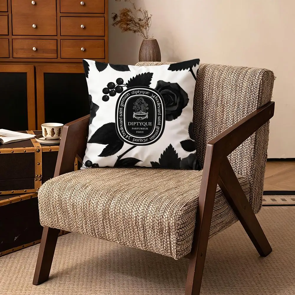 Perfume-Diptyques Cushion Cover Soft Velvet Cushion Cover Set 4Pcs 50x50 45x45 Zipper Pillowcase for Home Decor view 4