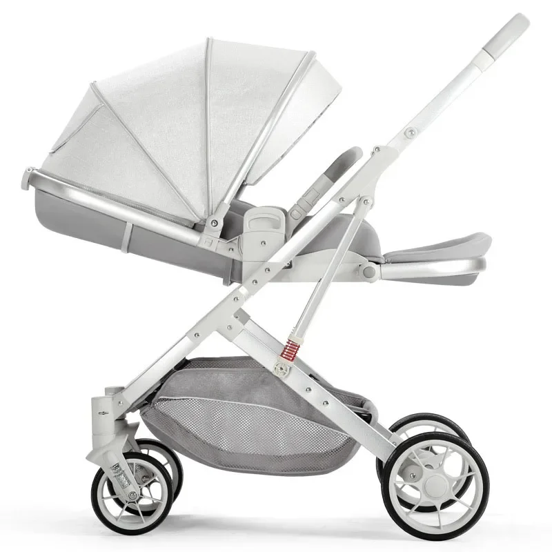 Two-way Seat Baby Stroller High Landscape Lightweight Foldable Travel Stroller Newborn Four-wheeled Shock-absorbing Stroller