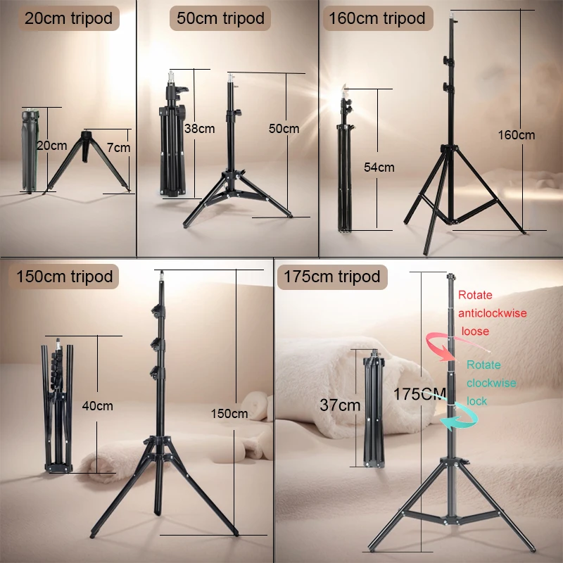 Кольцевой светильник для селфи, Led лампа 6-12 дюймов, со штативом 14 дюймов, для стриминга видео в реальном времени