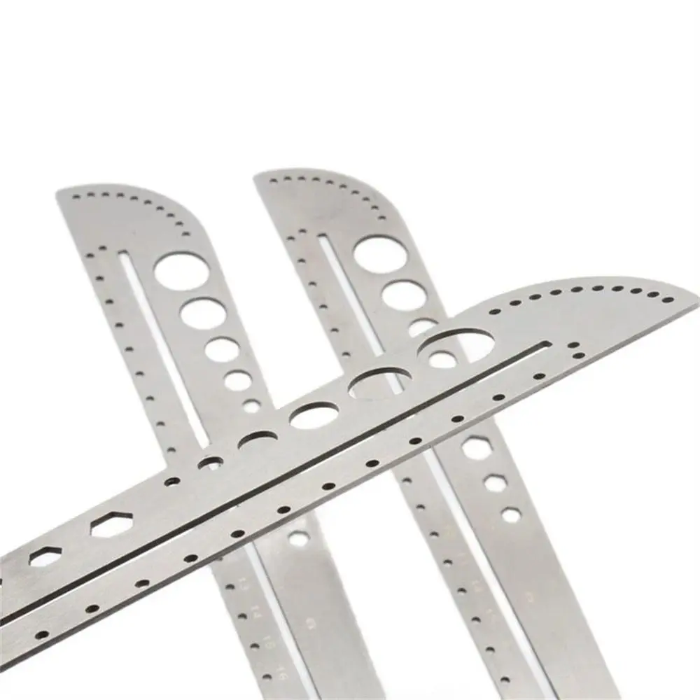 Drafting Tools Stainless Steel for DIY Template Round Protractor Ruler Measuring Ruler Straight Ruler Angle Protractor