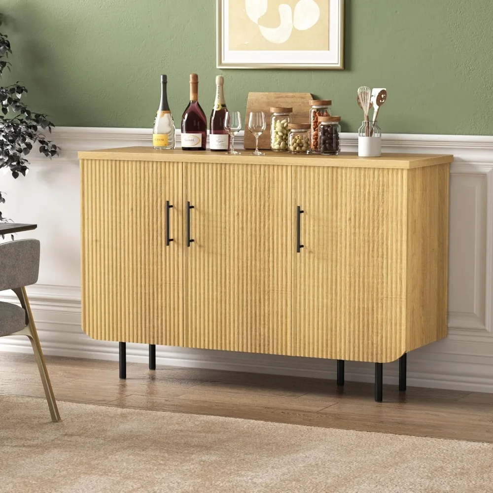 

Sideboard Buffet with 3 Doors, Modern Accent Cabinet with Adjustable Shelves,Storage Cabinet Coffee Bar for Kitchen, Livi