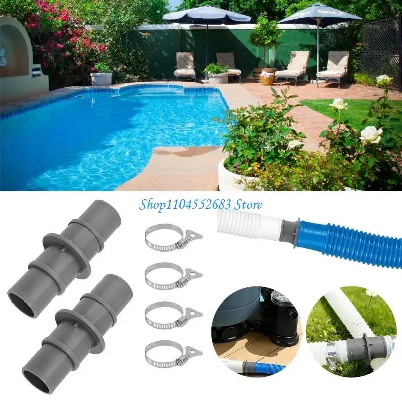 

Y6GD 2Pcs Plastic Swimming Pool Hose Connectors 1-1/4in or 1-1/2in Designed for Quick Installation & Leak Performances