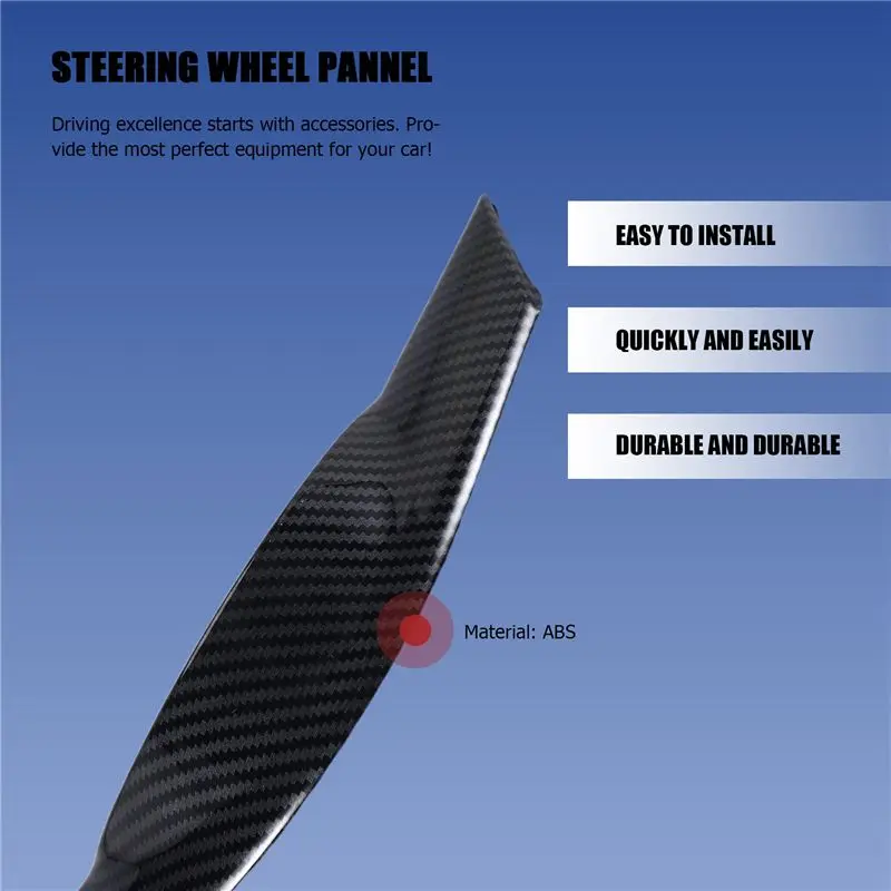 AU33-Carbon Fiber Steering Wheel Frame Cover Trim For Mazda 2 Demio DL Sedan DJ Hatchback 2018 2019