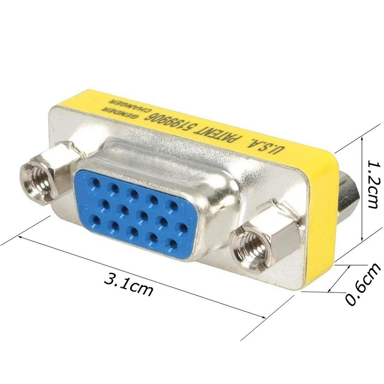 Conector SVGA de 15 Pines, adaptador de cambiador de género hembra a hembra, DB HD, nuevo, 15 VGA, SVGA KVM