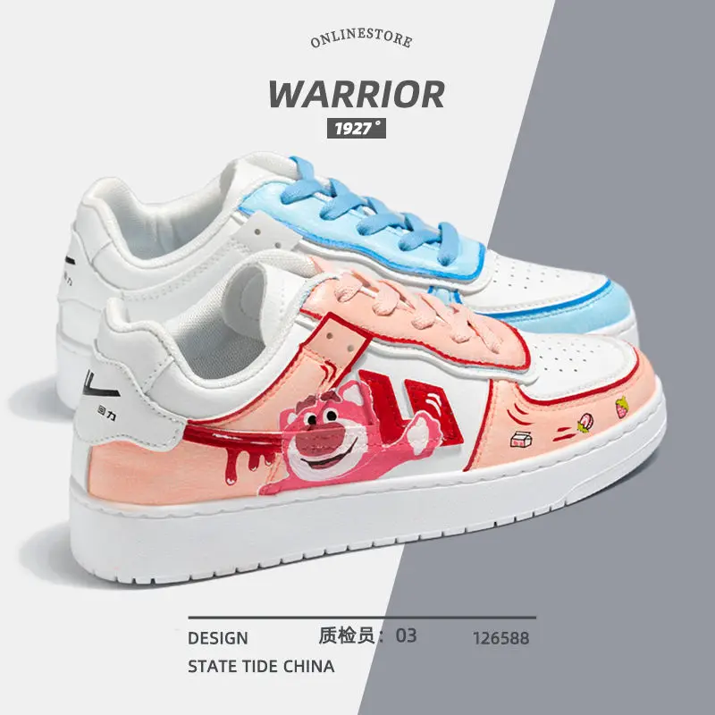 Cute Cartoon Kawaii Lotso Cricket Shoes Women's Spring 2024 New Versatile Little White Shoes Couple Mandarin Duck Shoes