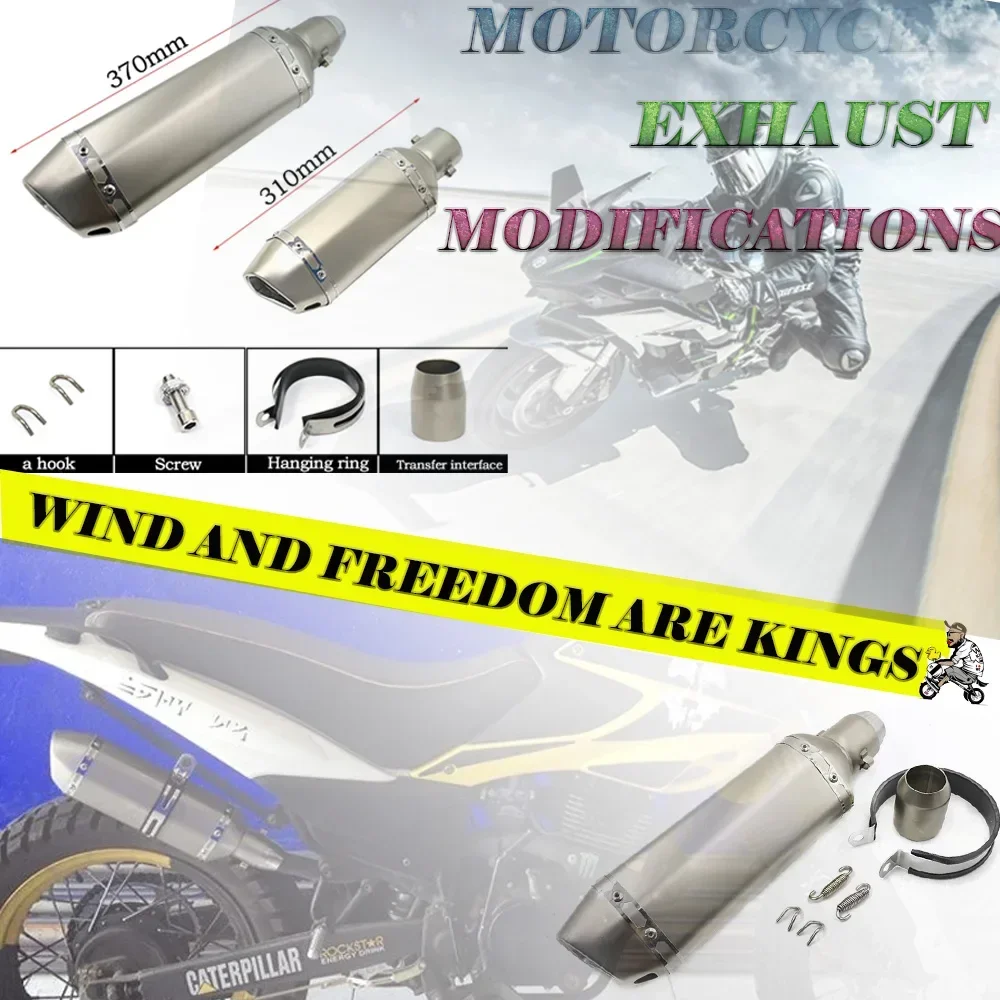 38-51MM tainless Motorcycle Exhaust Pipe Muffler For Yamaha Suzuki Ducati Kawasaki Honda duke 125 R3 pcx125 crf 230 gy6 tmax 500