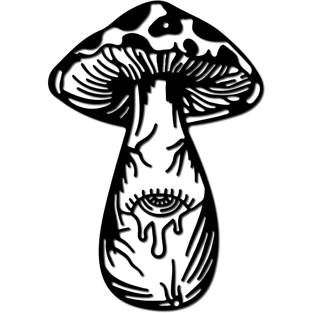 

Гриб Металлическая Настенная Искусство Бог Глаз Черный Настенный Декор Железная Настенная Художественная Силуэт Скульптура Украшение Знак Минималистский Орнамент