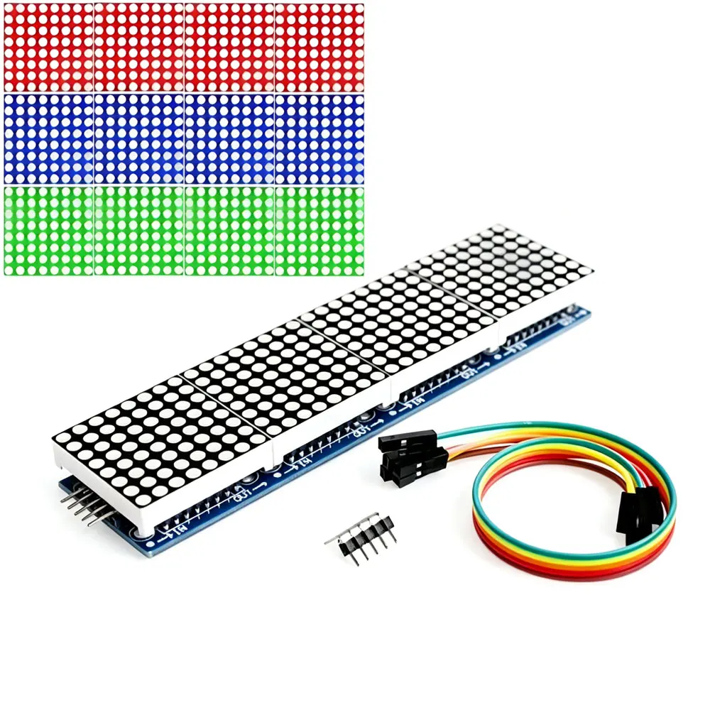 MAX7219 Dot Matrix Module For Arduino Microcontroller 4 In One Display ...
