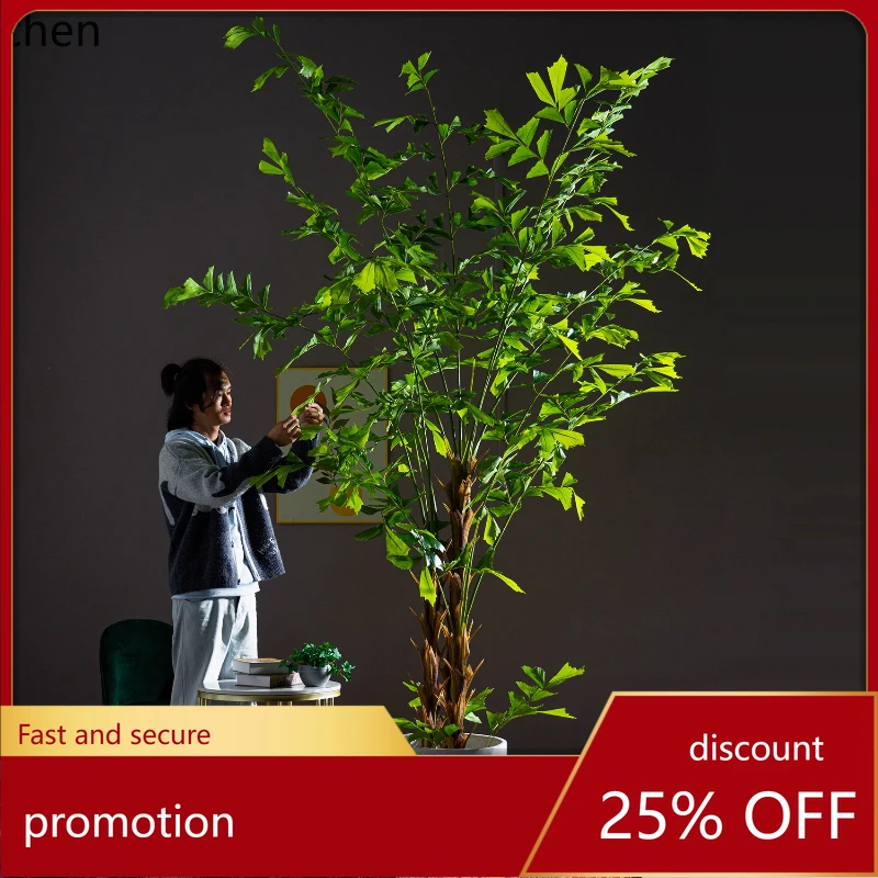 

HT simulated fish's tail sunflower green plant fake tree plant ornament indoor living room landscaping decoration