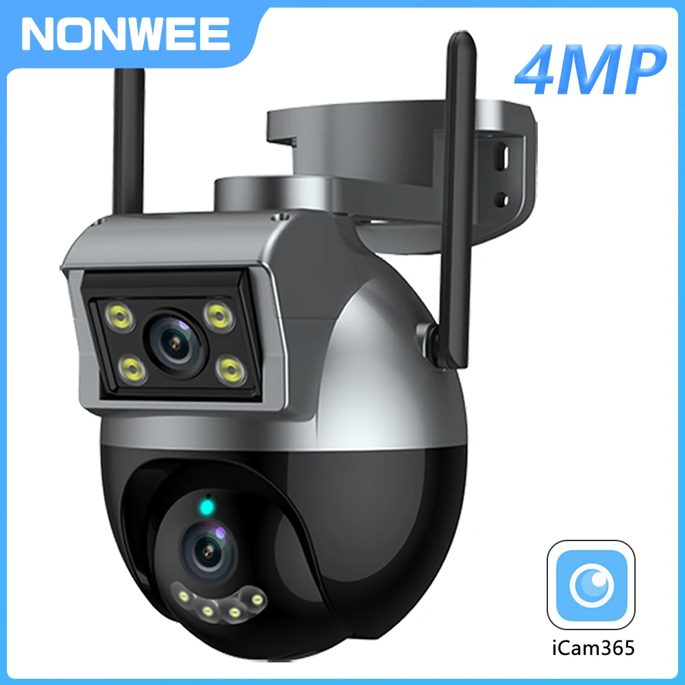 

4MP Dual Lens PTZ Wifi Camera Outdoor Color Night Vision Wireless Home CCTV Security Surveillance Cameras Auto Tracking icam365