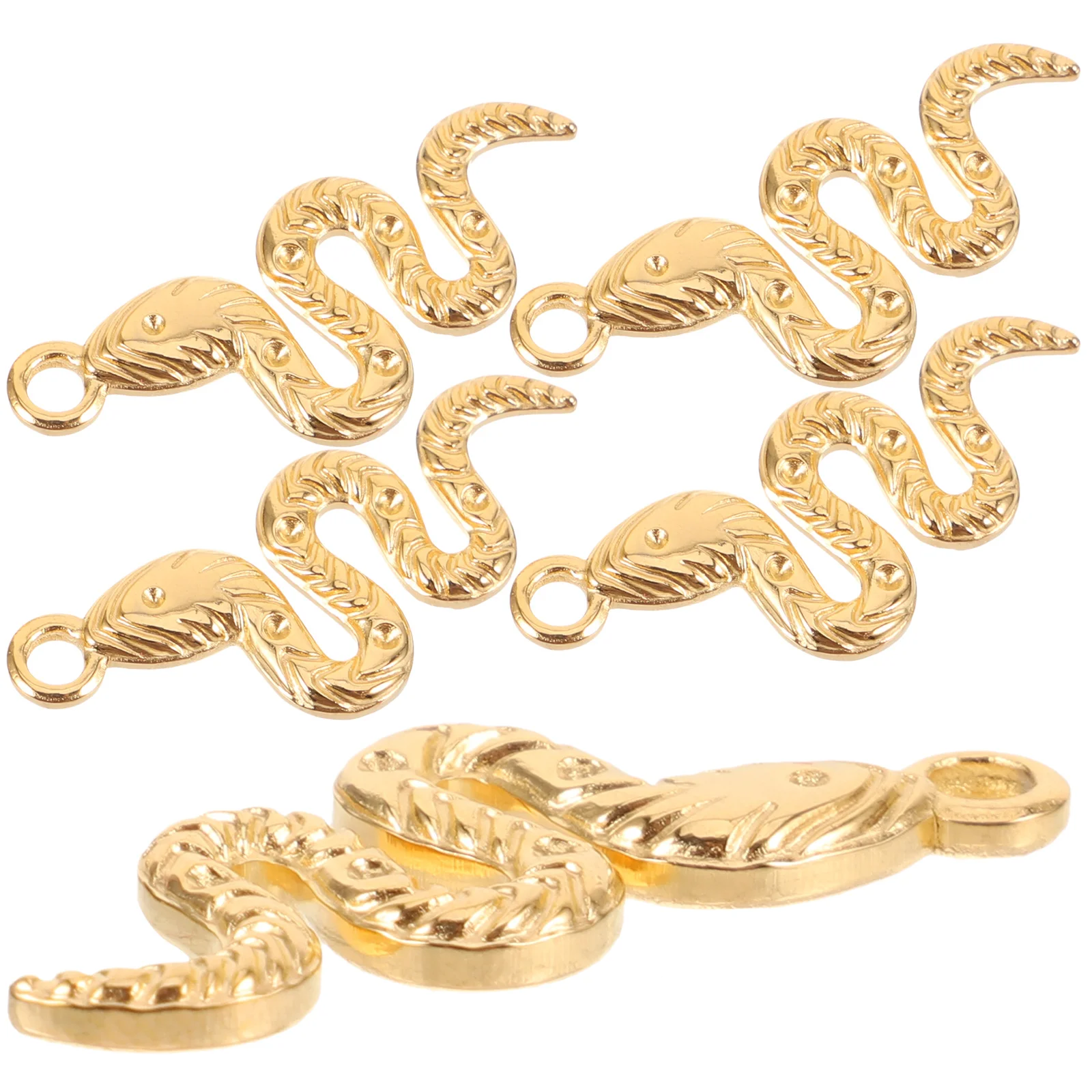

5Pcs Snake Charms Jewelry Making Accessories Metal Pendants for Earrings Necklace Bracelets Keychains DIY Crafts