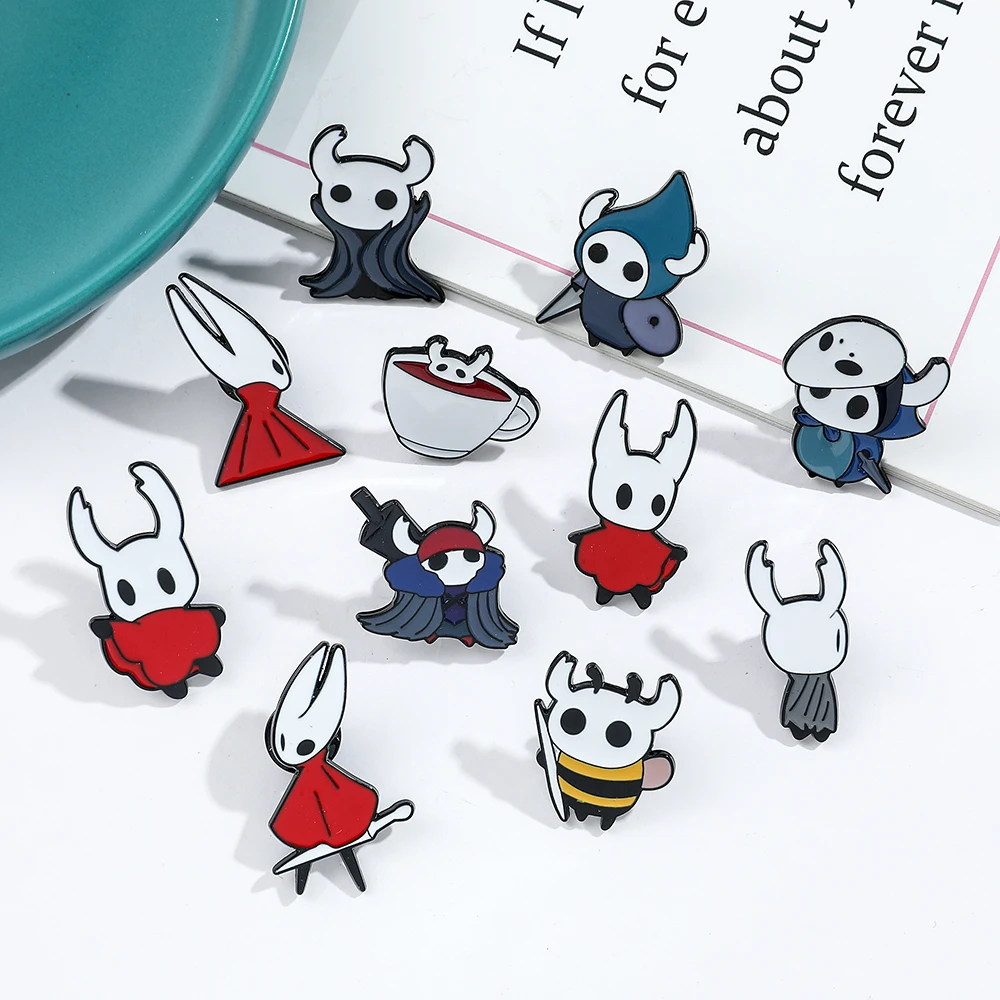 Game Hollow Knight Brooch Cartoon Figure Hornet Metal Badge Enamel Pin Clothing Backpack Lapel Pin Kawaii Jewelry Accessories