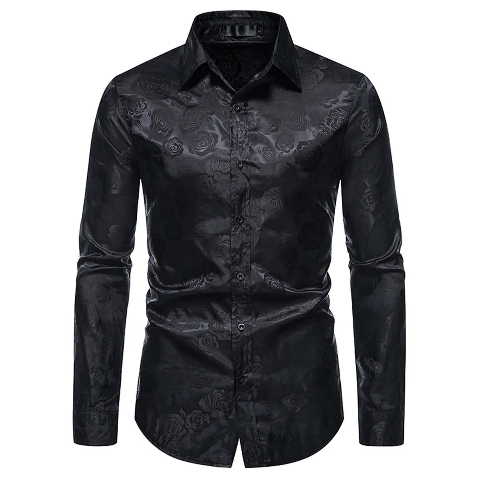 Chemise décontractée à manches longues pour hommes, chemisier imprimé rose, col en Y, coupe couvertes, mode printemps et automne