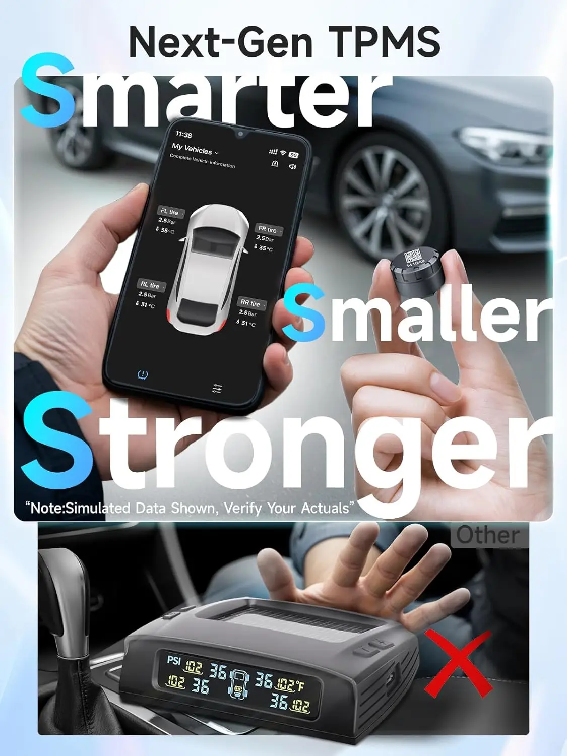 نظام مراقبة ضغط الإطارات Moman RV، مجموعة أجهزة استشعار TPMS الجديدة للسيارة مكونة من 4 قطع، إنذار لضغط الإطارات ودرجة الحرارة