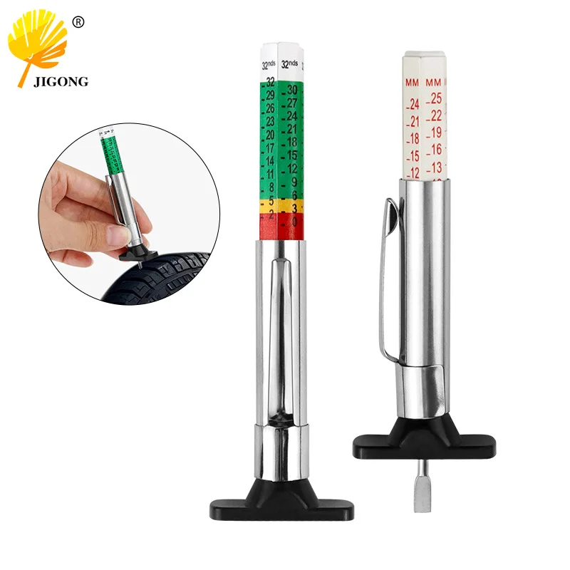 Pattern ruler, tread ruler, tread pen, tire wear measuring ruler, tire tread depth ruler 0-25mm depth meter