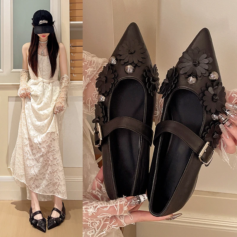 Metalowe nitowane klamry, mięk – Shoes For Women Flats recenzja i cena