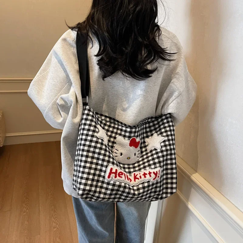لطيف مرحبا كيتي حقيبة كتف حقيبة كروسبودي فتاة حمل حقيبة الكرتون سعة كبيرة Crossbody قماش حقائب الطالب للمرأة