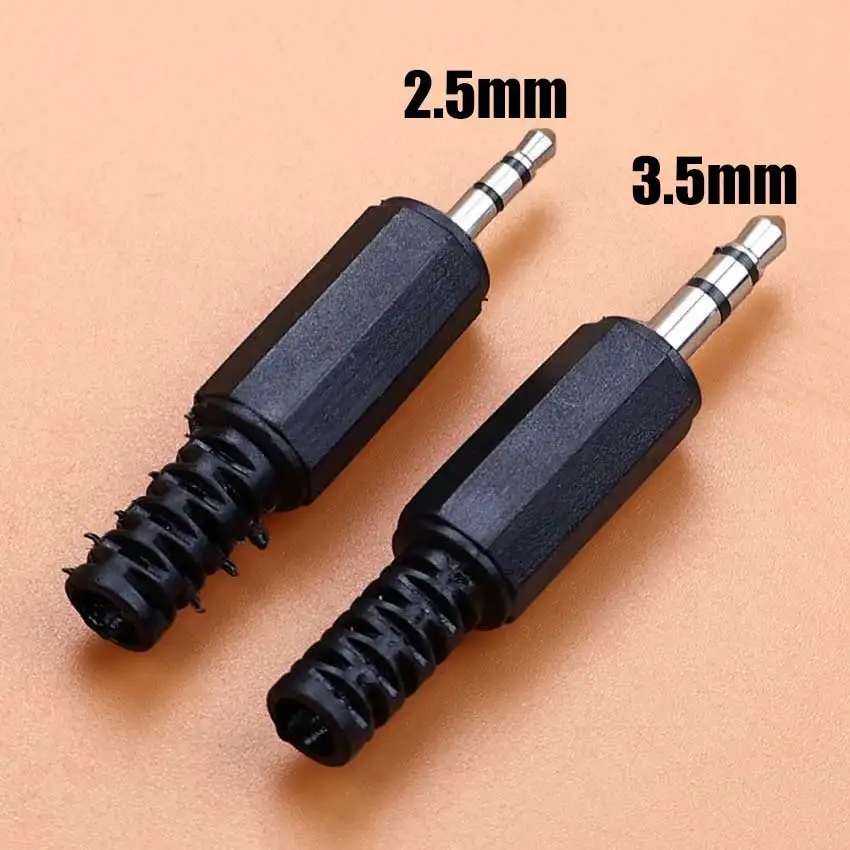 1/5/10pcs 2.5mm 3.5mm Audio Plug 2/3/4 Pole Mono Stereo Headphone Microphone Jack Connector DIY Welding Audio Male Plug Adapter view 2