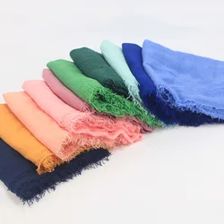 Women Cotton Linen Scarf Hijabs Solid Color Pashmina Scarves Shawls Wraps Foulard Headband