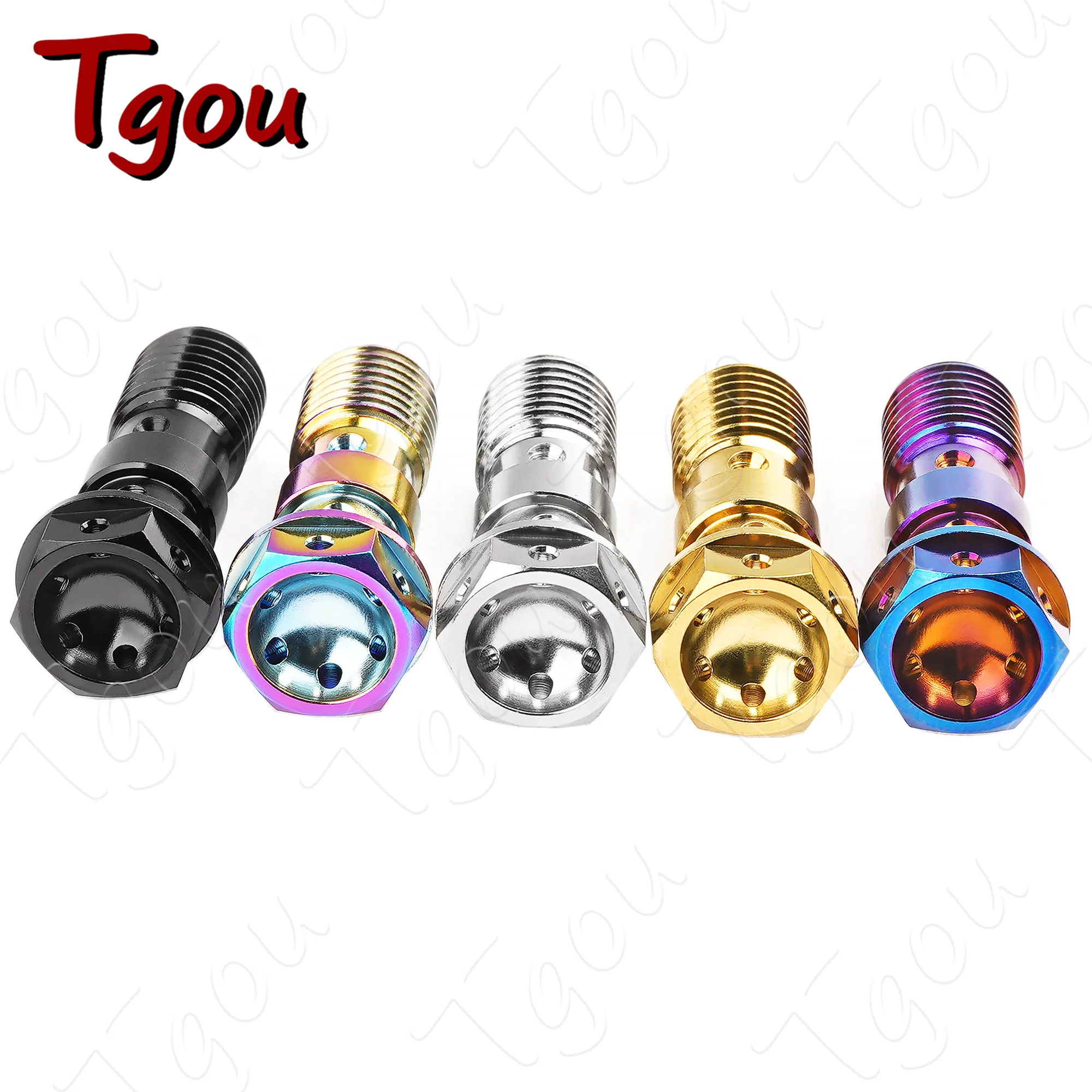 Tgou Titanium Bolt M10 1.0 /1.25 Pitch Banjo Screws for Brembo Brake Line & Single /Double Hole Clutch Banjo