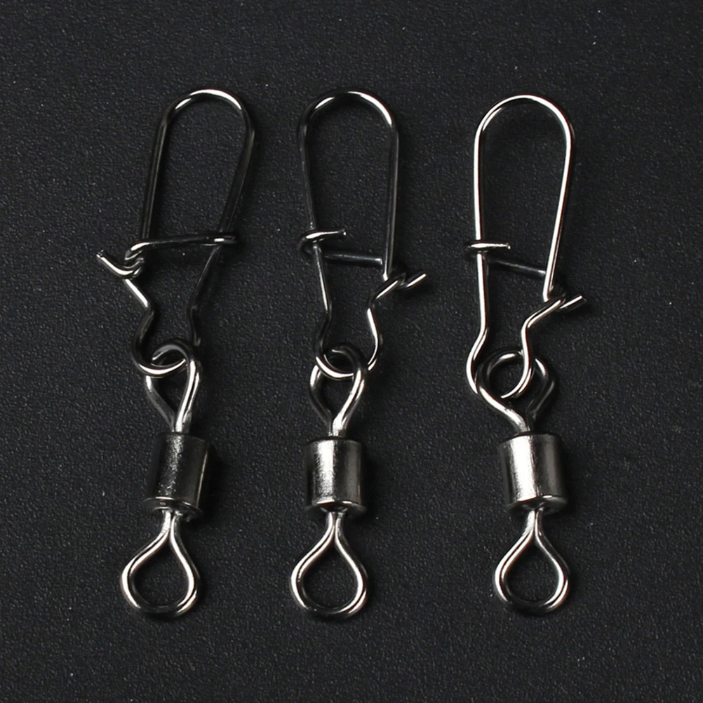 

40Pcs Fishing Connector Hardened Metal Swivel Joint High Strength Smooth Rotation Saltwater Freshwater Fishing Tackle