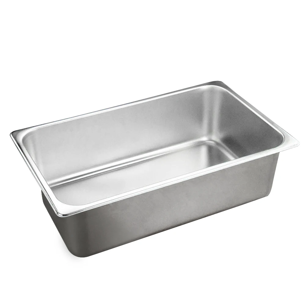 

Stainless Steel Butter Holder 26.5*16.2*6.5cm Thickened Square Food Container for Meat Vegetable (Silver)