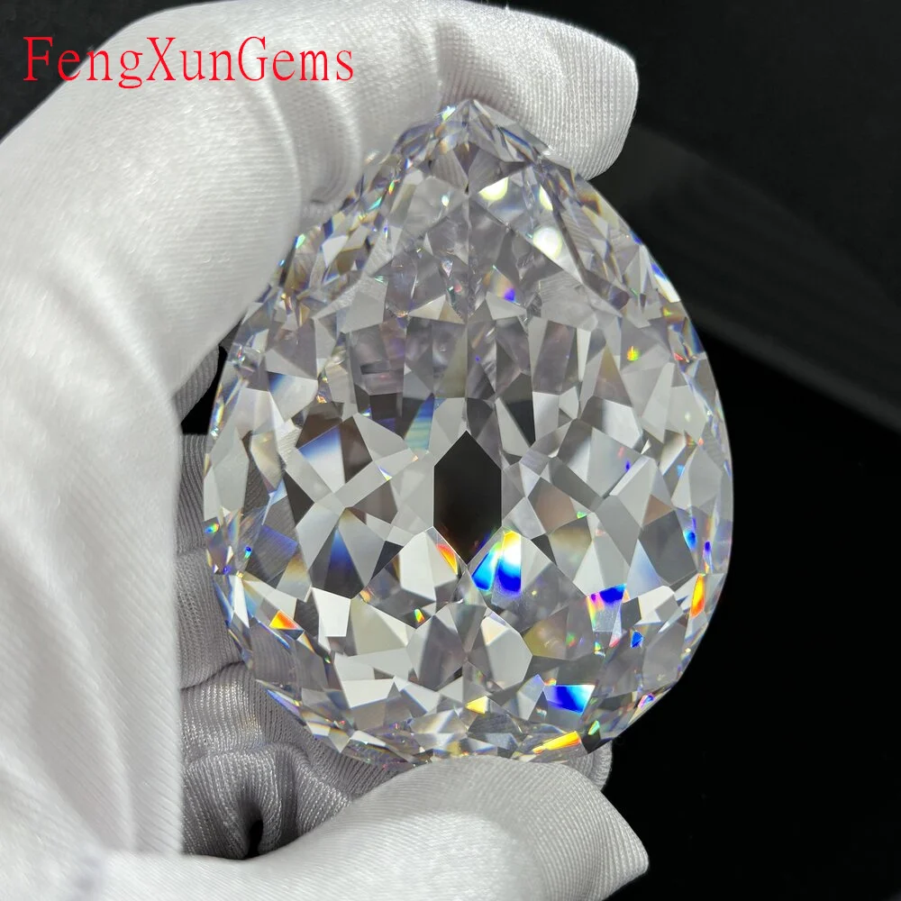 

Cullinan Cut white Color Pear Shape Cubic Zirconia 45.4x58.9mm 893ct Loose CZ Stone Synthetic Gems Beads For Jewelry Making